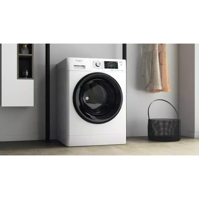 Whirlpool FFWDD1076258B skalbyklė su džiovintuvu, laisvai pastatoma, priekinio pakrovimo, balta