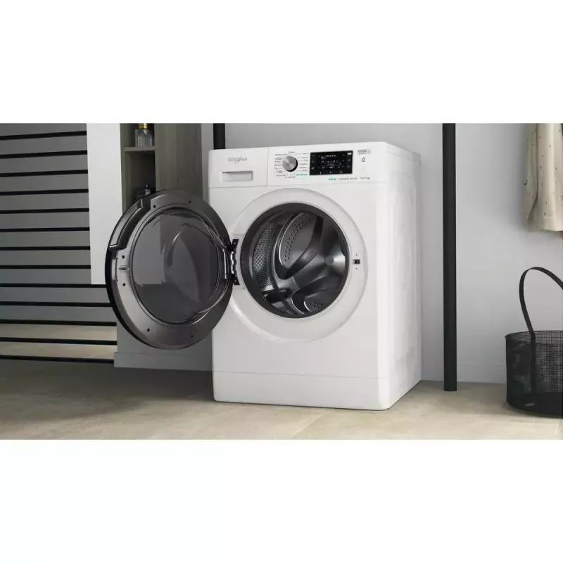 Whirlpool FFWDD1076258B skalbyklė su džiovintuvu, laisvai pastatoma, priekinio pakrovimo, balta