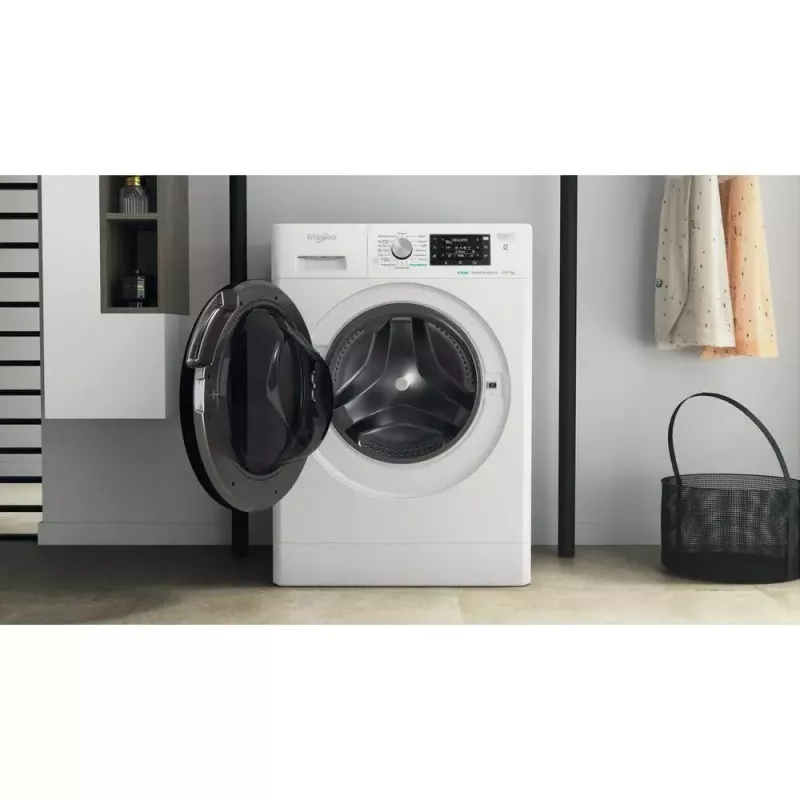 Whirlpool FFWDD1076258B skalbyklė su džiovintuvu, laisvai pastatoma, priekinio pakrovimo, balta