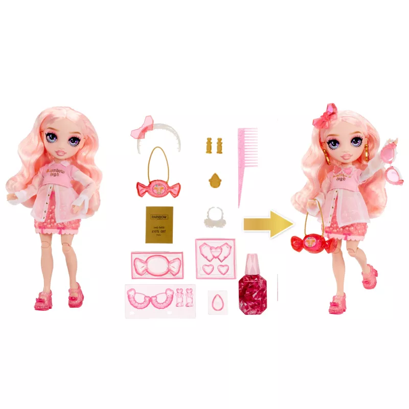 Rainbow High Creative Crystals Fashion Doll – Bella, mados lėlė, 280 mm, įvairiaspalvė