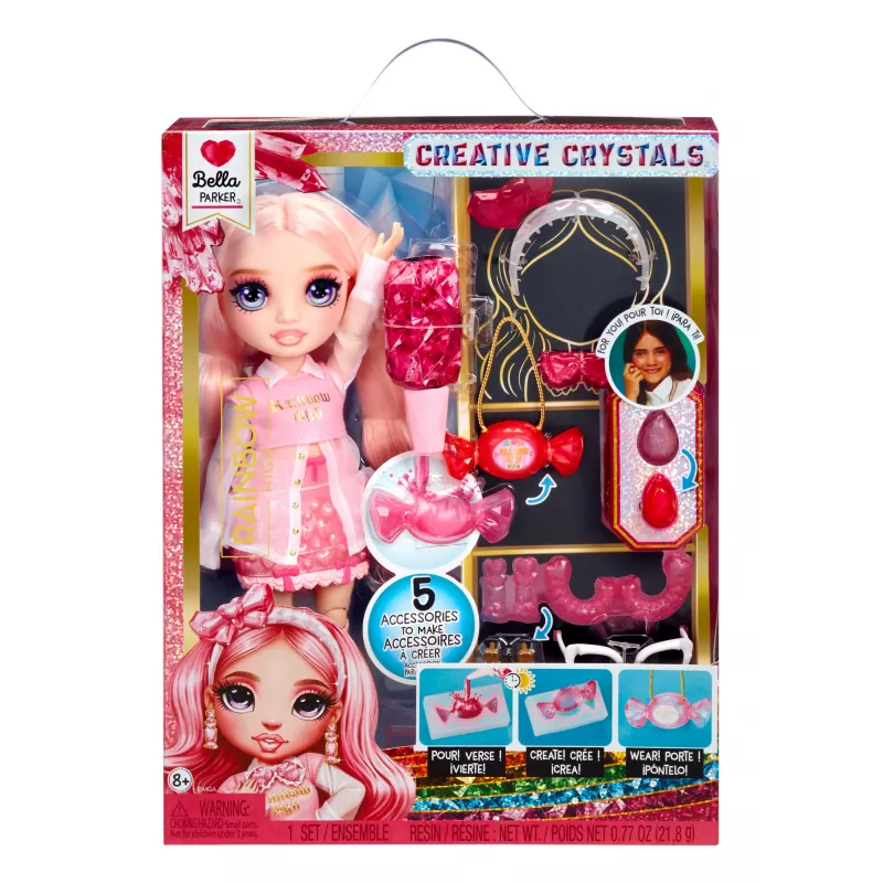 Rainbow High Creative Crystals Fashion Doll – Bella, mados lėlė, 280 mm, įvairiaspalvė