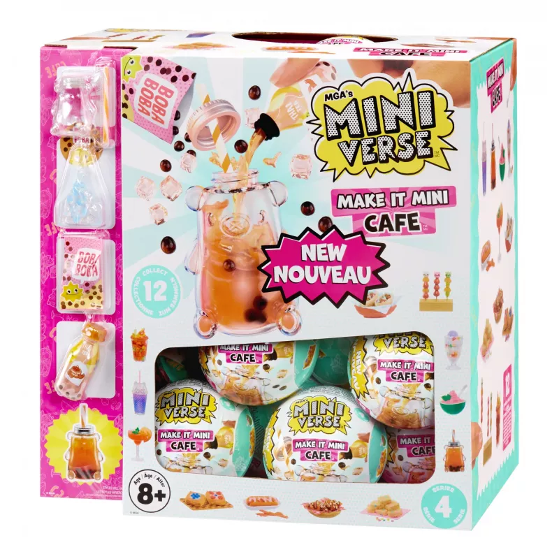 Miniverse Make It Mini Foods: Cafe PDQ 4 serija, 8 m., Įvairiaspalvis, Plastikas