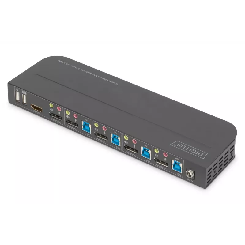 DIGITUS KVM jungiklis 4x1 DP DP/HDMI išvestis USB 4Kx2K 60Hz