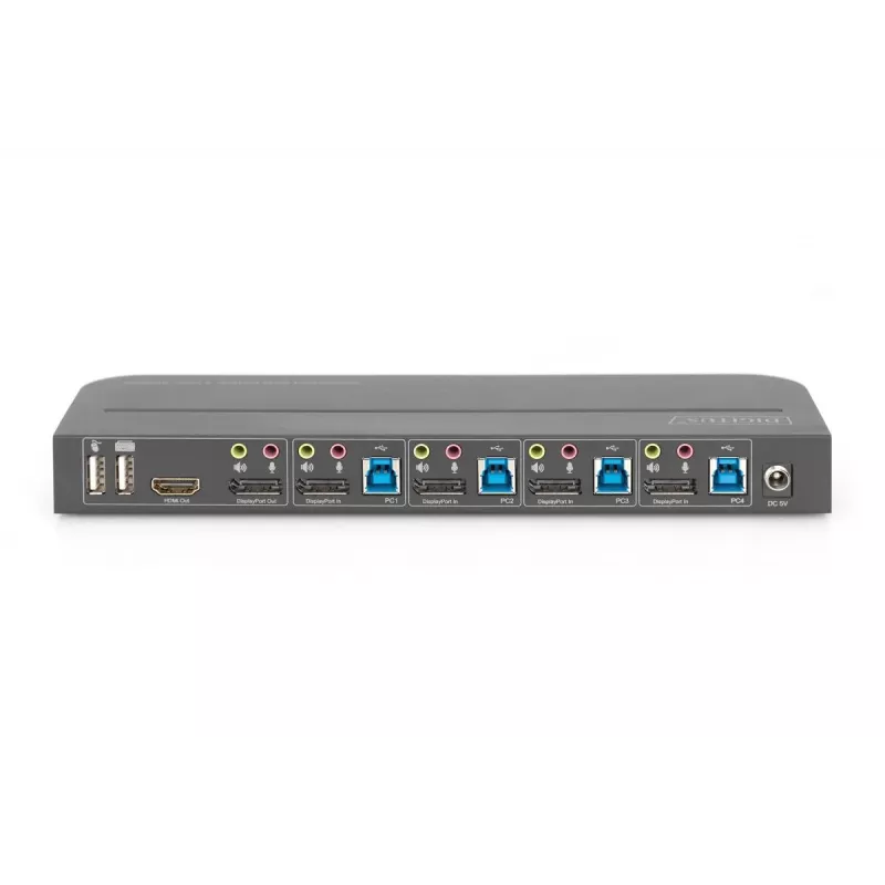 DIGITUS KVM jungiklis 4x1 DP DP/HDMI išvestis USB 4Kx2K 60Hz