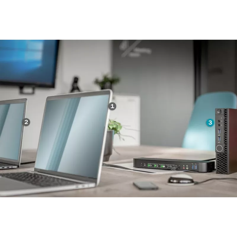 DIGITUS KVM jungiklis 4x1 DP DP/HDMI išvestis USB 4Kx2K 60Hz