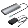 i-tec Metal USB-C Nano 3x Display Dock, 2x HDMI 1x USB-C vaizdo išvestis su Power Delivery 140 W + Universalus 140 W įkroviklis