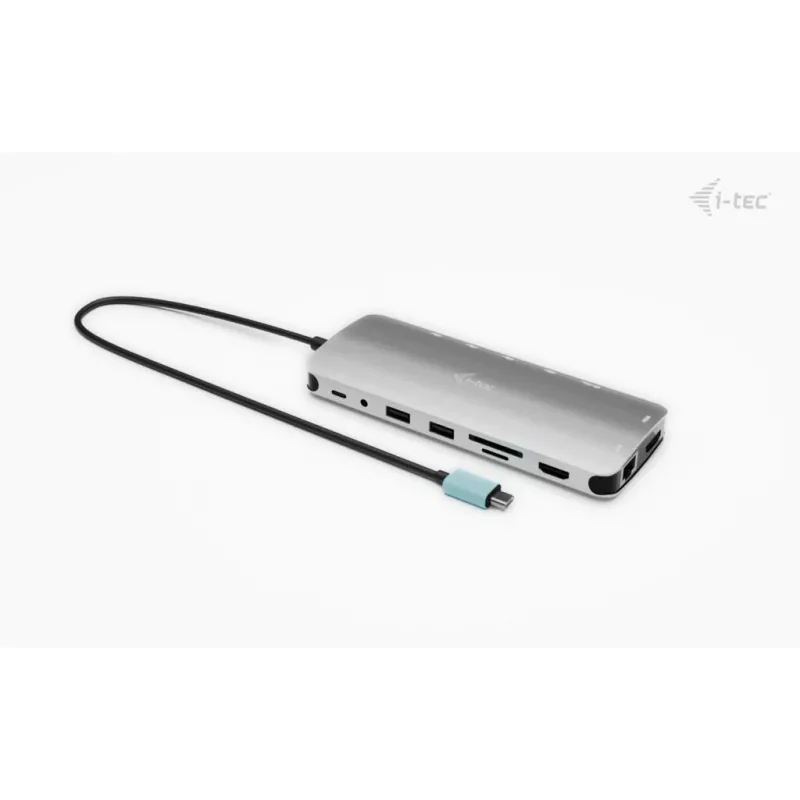 i-tec Metal USB-C Nano 3x Display Dock, 2x HDMI 1x USB-C vaizdo išvestis su Power Delivery 140 W + Universalus 140 W įkroviklis