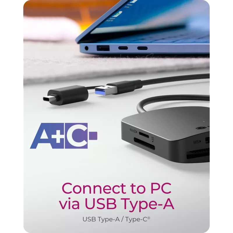 ICY BOX IB-CR302-CU3 kortelių skaitytuvas USB 3.2 Gen 1 (3.1 Gen 1) Type-A Juodas