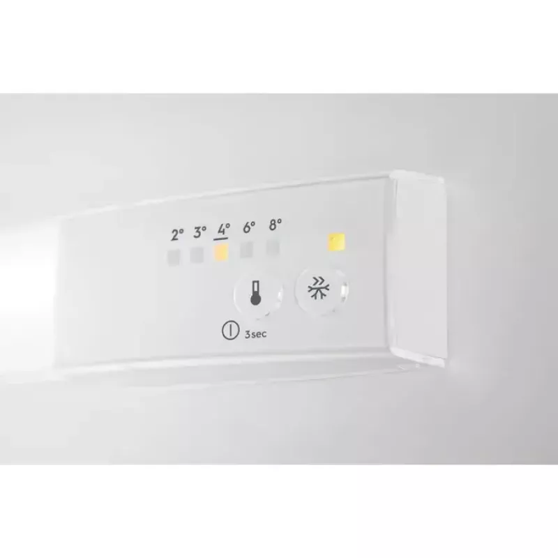Įmontuojamas kombinuotas šaldytuvas Electrolux LFB3AE82R — 93 L talpa, 16 L viršutinis šaldiklis, liečiamas valdymas, reversinės durelės, baltas