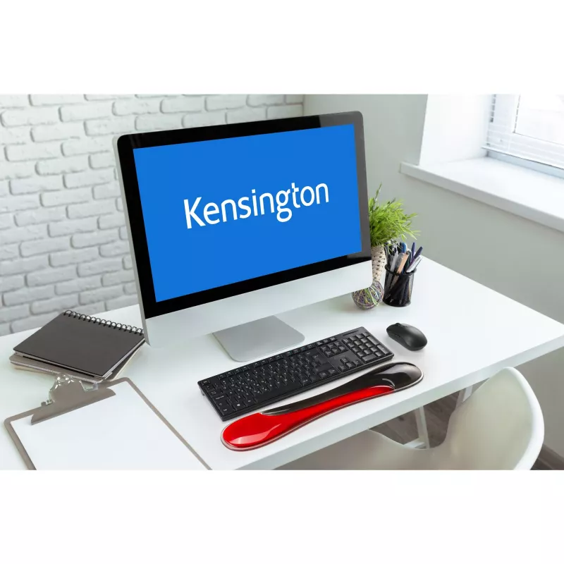 Kensington Slim Duo Gel riešų atrama klaviatūrai - Raudona, Gelis, TPU, 490 mm x 95 mm