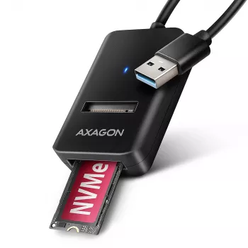 AXAGON ADM2-AM korpusas M.2 NVMe/SATA SSD USB-A 10Gbps, juodas