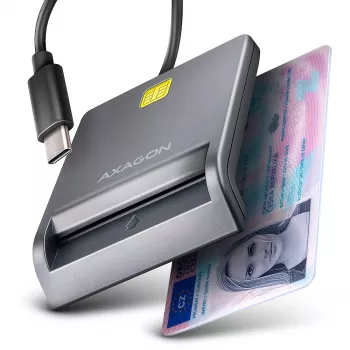 Kortelių skaitytuvas Axagon CRE-SM3TC USB 2.0 Type-C pilka SmartMedia