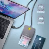 Kortelių skaitytuvas Axagon CRE-SM3TC USB 2.0 Type-C pilka SmartMedia