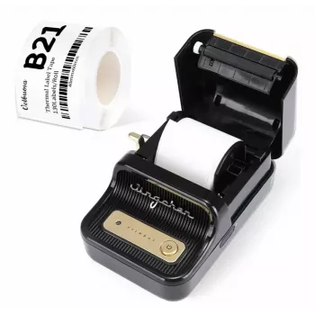 Etikečių spausdintuvas NIIMBOT B21S Juodas – kompaktiškas Bluetooth ruloninis spausdintuvas, 50 mm plotis, 60 mm/s, Li-Ion 1200 mAh