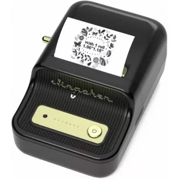 Etikečių spausdintuvas NIIMBOT B21S Juodas – kompaktiškas Bluetooth ruloninis spausdintuvas, 50 mm plotis, 60 mm/s, Li-Ion 1200 mAh