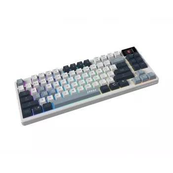 Mechaninė žaidimų klaviatūra MSI FORGE GK600 TKL belaidė USB + Bluetooth QWERTY UK English RGB Blue/White
