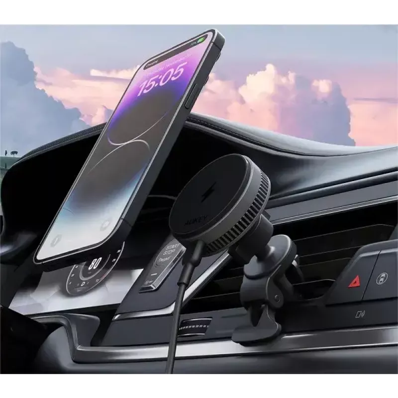 Aukey belaidis įkroviklis automobiliui HD-MC13A, MagSafe suderinamas, 15 W, oro srovės laikiklis
