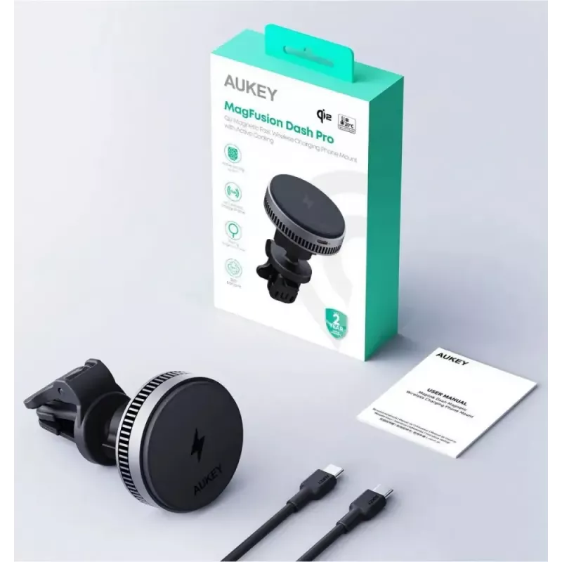 Aukey belaidis įkroviklis automobiliui HD-MC13A, MagSafe suderinamas, 15 W, oro srovės laikiklis