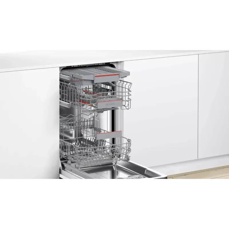 Įmontuojama indaplovė Bosch Serie 4 SPV4HMX49E — siaura 45 cm, 10 komplektų, 44 dB, 6 programų