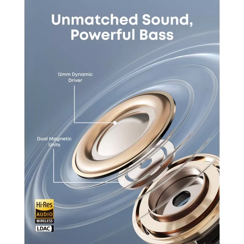 ANKER Soundcore AeroClip belaidės ausinės – juodos