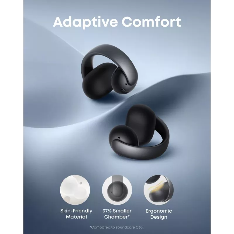 ANKER Soundcore AeroClip belaidės ausinės – juodos