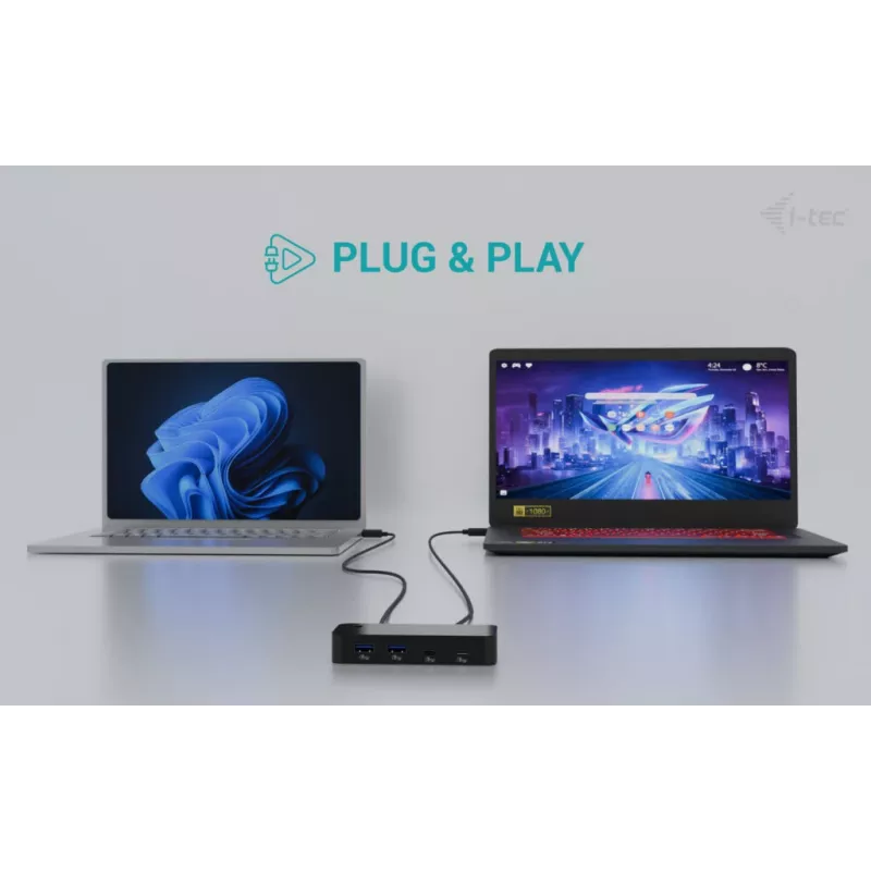 i-tec Universal KVM HUB 2x USB-C 2x USB-A 3.0 5000 Mbit/s Juodas