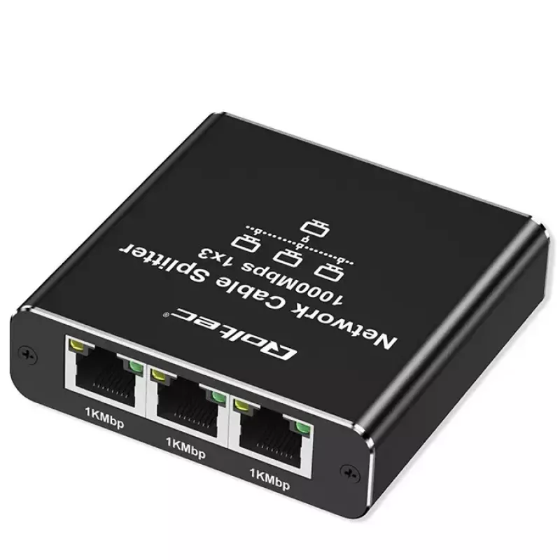 Eterneto skirstytuvas QOLTEC 52294 1x3 RJ45 su USB-C maitinimo įvadu