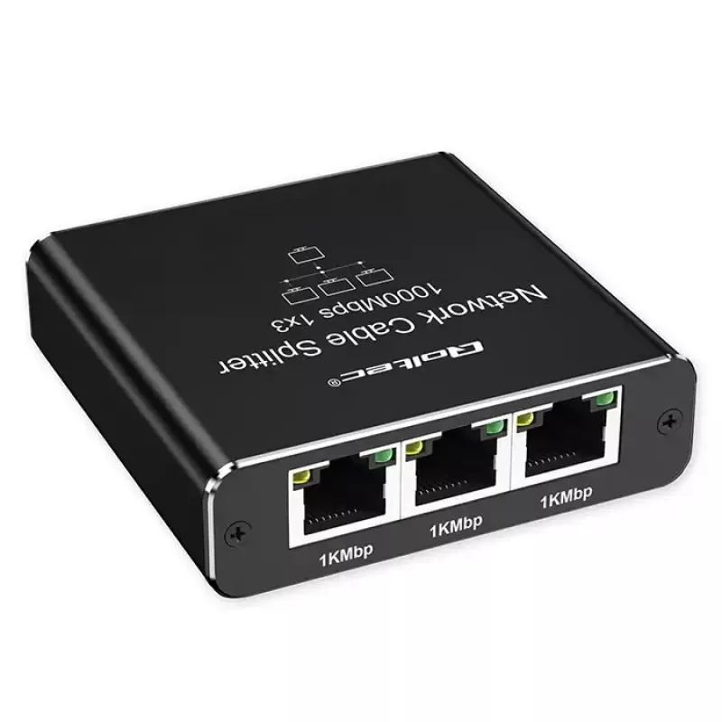Eterneto skirstytuvas QOLTEC 52294 1x3 RJ45 su USB-C maitinimo įvadu