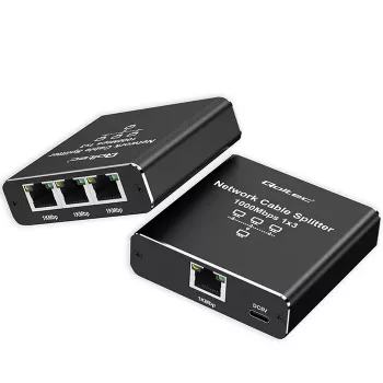 Eterneto skirstytuvas QOLTEC 52294 1x3 RJ45 su USB-C maitinimo įvadu