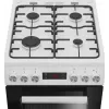 Laisvai pastatoma dujinė-elektrinė viryklė BEKO FSE52323DWD, 4 degiklių kaitlentė, 60 cm, 55 L orkaitė, energijos klasė A