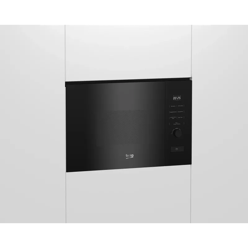 Įmontuojama mikrobangų krosnelė BEKO BMGB20212B su griliu, 800 W, 20 L, sukamuoju valdikliu ir mygtukais, 24,5 cm padėkliuku, juoda