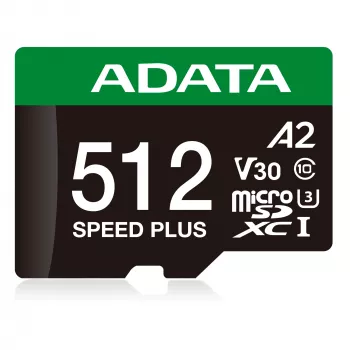 ADATA Speed Plus 512 GB MicroSDXC atminties kortelė, Class 10, UHS-I U3, V30