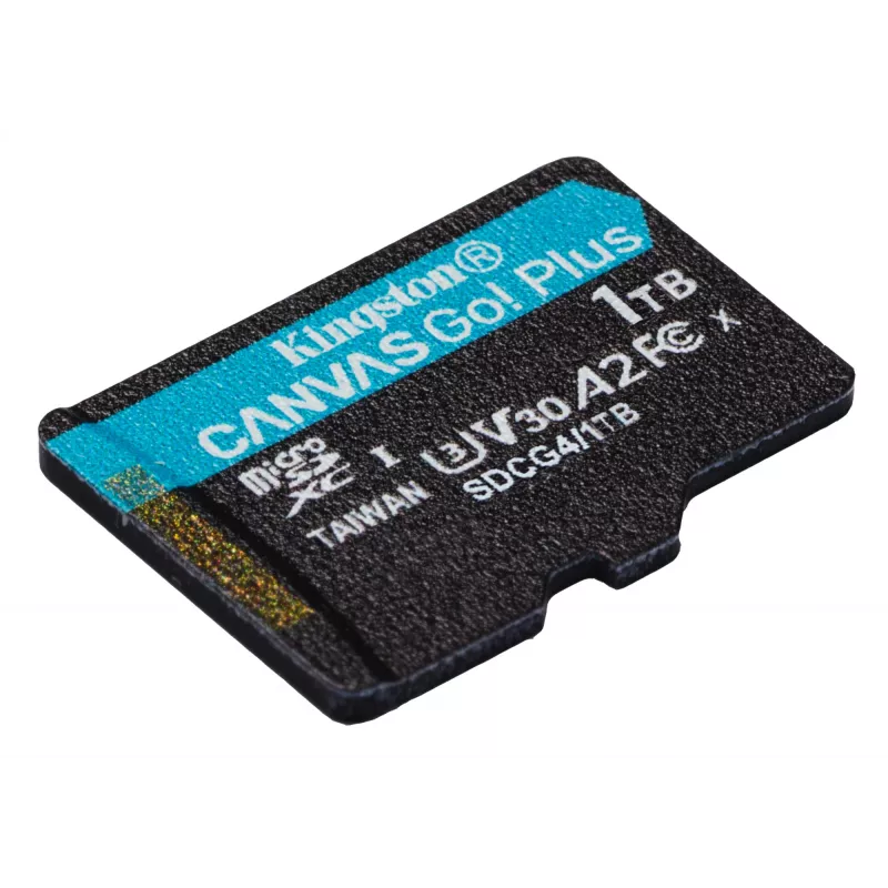 Kingston Technology 1TB microSDXC Canvas Go Plus Gen4 200R A2 U3 vienetas be SD adapterio