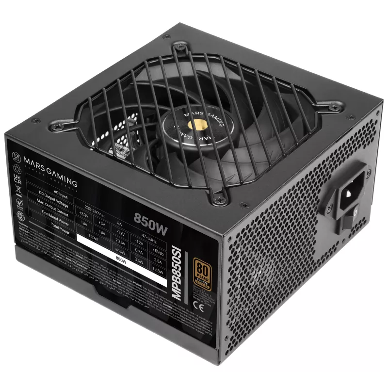 Mars Gaming MPB850SI maitinimo blokas 850 W 24-pin ATX ATX Juodas