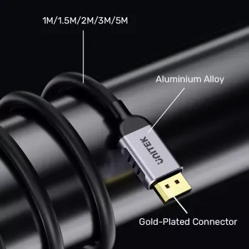Unitek C1628GY01-2M DisplayPort 1.4 kabelis, 2 m, 8K@60Hz