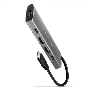 Axagon HMC-5G21 USB 10Gbps centras, 2x USB-A, 2x USB-C, HDMI 4k/30Hz, PD 60W, USB-C kabelis