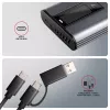 Axagon EEM2-SD2 USB-C 10Gbps – išorinė M.2 NVMe ir SATA SSD dėžutė su ekranu