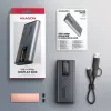 Axagon EEM2-SD2 USB-C 10Gbps – išorinė M.2 NVMe ir SATA SSD dėžutė su ekranu
