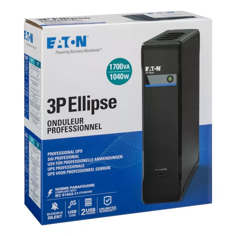 EATON CORPORATION 3P EllIPSe 1700 USB FR 1700VA/1040W nepertraukiamo maitinimo šaltinis