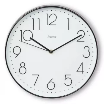 Laikrodis Hama Corsica juodas baltas 30 cm kvarcinis AA baterija