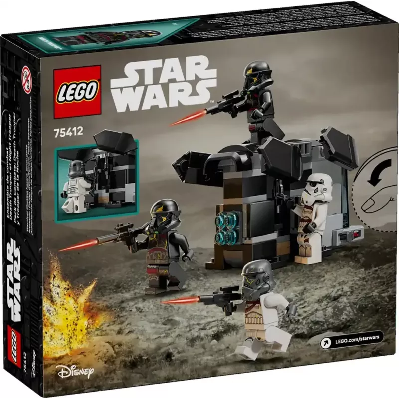 Konstruktorius LEGO Star Wars rinkinys 75412 Mirties kareivis Naktinis kareivis, 119 dalių, 4 minifigūrėlės, 60×90×70 mm modelis