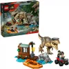 LEGO dinozaurų konstravimo rinkinys T. rex River Escape 76975 — 199 dalių, 2 minifigūrėlės, nuo 5 metų