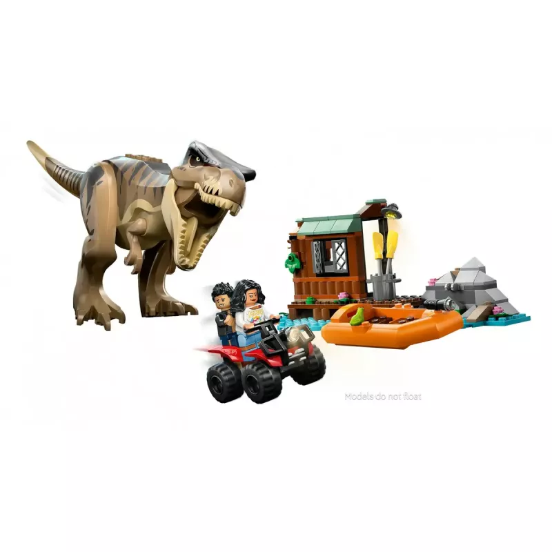 LEGO dinozaurų konstravimo rinkinys T. rex River Escape 76975 — 199 dalių, 2 minifigūrėlės, nuo 5 metų