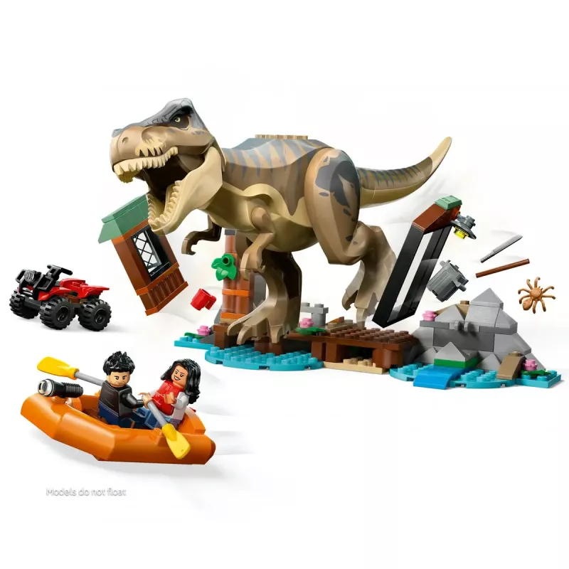 LEGO dinozaurų konstravimo rinkinys T. rex River Escape 76975 — 199 dalių, 2 minifigūrėlės, nuo 5 metų