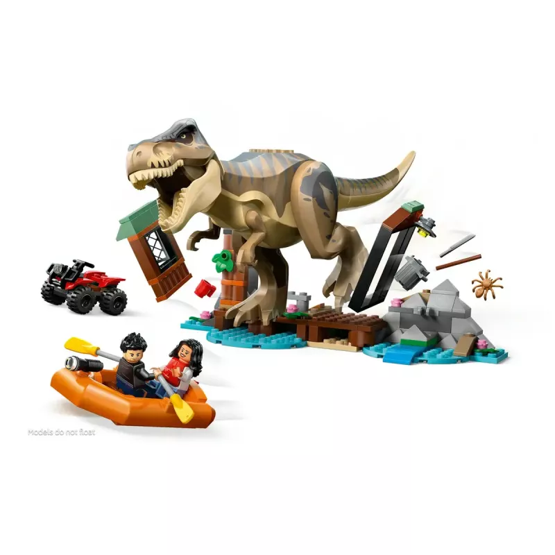 LEGO dinozaurų konstravimo rinkinys T. rex River Escape 76975 — 199 dalių, 2 minifigūrėlės, nuo 5 metų