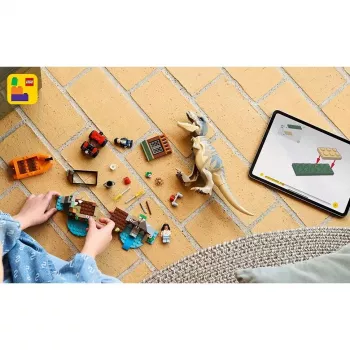LEGO dinozaurų konstravimo rinkinys T. rex River Escape 76975 — 199 dalių, 2 minifigūrėlės, nuo 5 metų