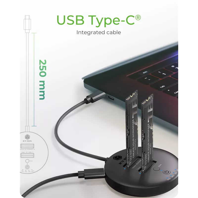 ICY BOX IB-1612MCL-C31 USB 3.2 Gen 2 (3.1 Gen 1) Type-C juodas