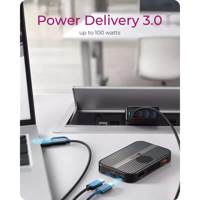 ICY BOX IB-DK4071M-CU31 USB 3.2 Gen 2 (3.1 Gen 1) Type-C juoda