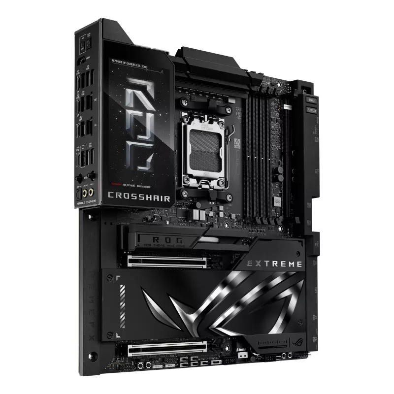 Motininė plokštė ASUS ROG CROSSHAIR X870E EXTREME — AMD X870E, Socket AM5, Extended ATX, DDR5, 4 DIMM, Wi‑Fi 7, 5 Gb LAN, 5x M.2