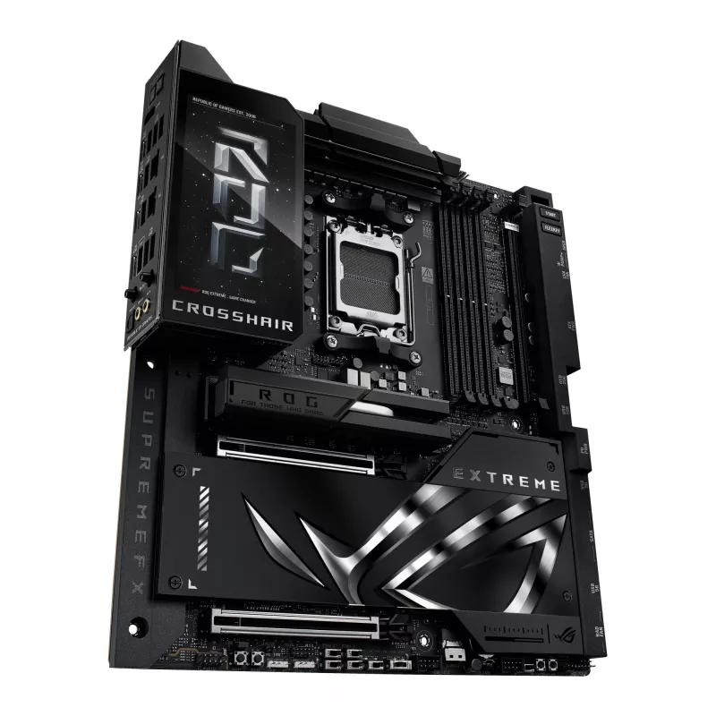Motininė plokštė ASUS ROG CROSSHAIR X870E EXTREME — AMD X870E, Socket AM5, Extended ATX, DDR5, 4 DIMM, Wi‑Fi 7, 5 Gb LAN, 5x M.2